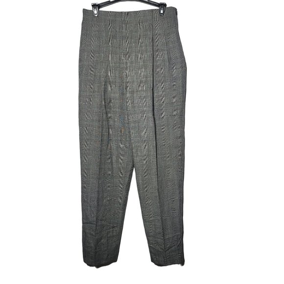 Harve Benard Womens 100% Wool Plaid Pleated Trouser Pants Size 12 Career Fall - Picture 1 of 9